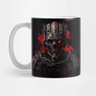 Comic-Style: AI Cyborg Robot Skull and the Apocalypse Mug